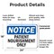 Signmission Patient Nourishment Only, 24 in W x Rectangle, Plastic OS-2PACK-NS-P-1824-L-17146 - alternate 2
